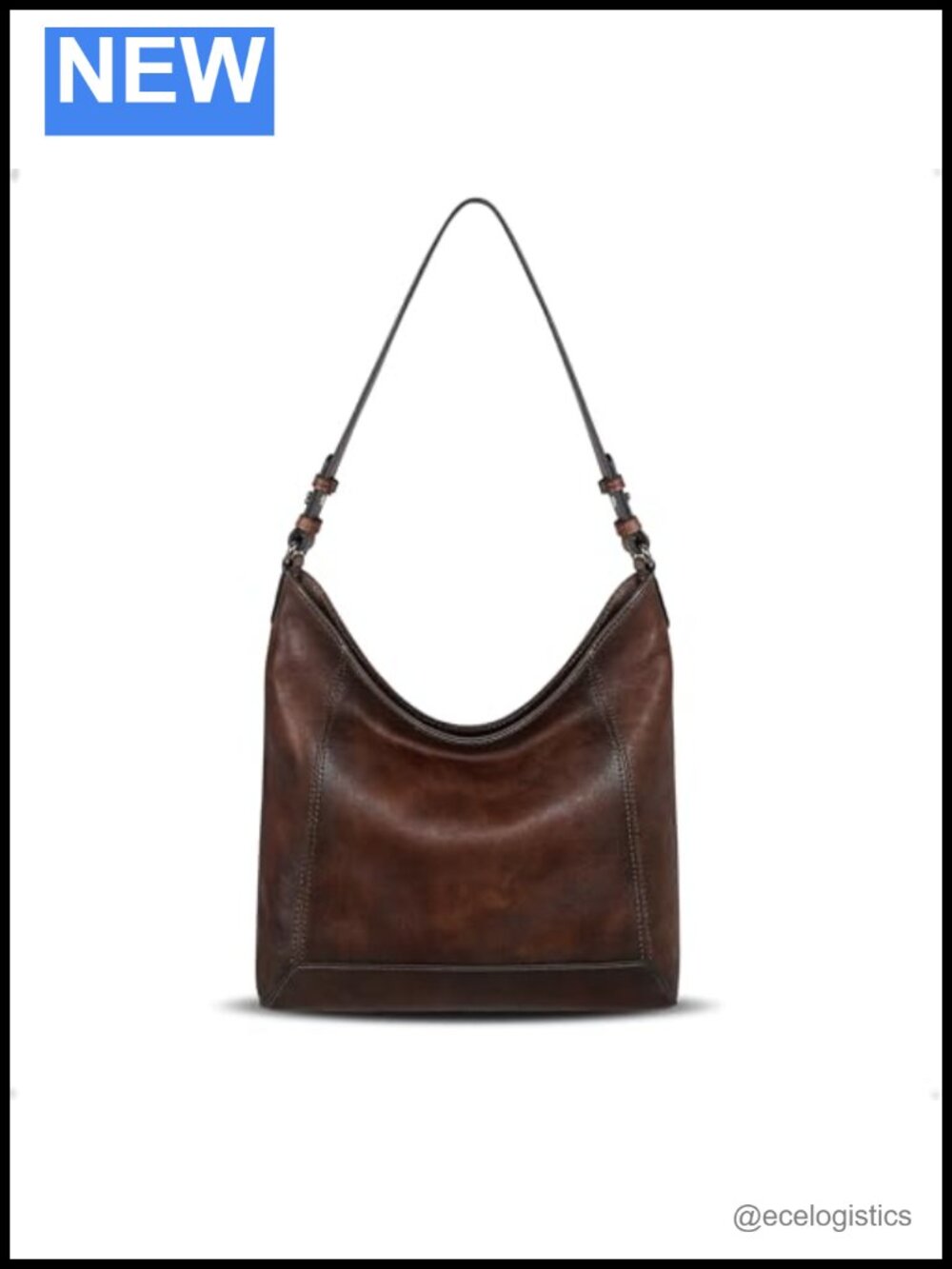 Genuine Leather Hobo Crossbody Bag Brown Handbag Shoulder Purse